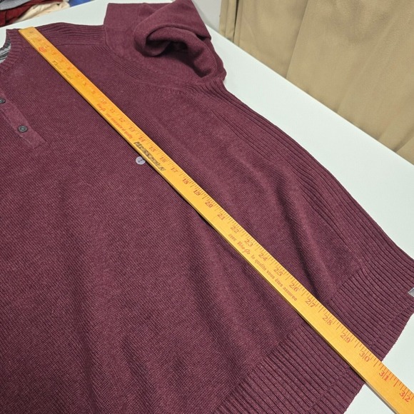 Eddie Bauer Mens Sweater XXL Purple Henley Long Sleeve Stretch Cotton Casual‎ - Picture 10 of 11